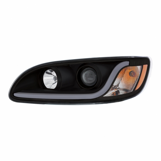 Black Projection Headlight W/LED Dual Function Light Bar For PB 386 (2005-2015) & 387 (1999-2010) - Driver - Thumbnail 2