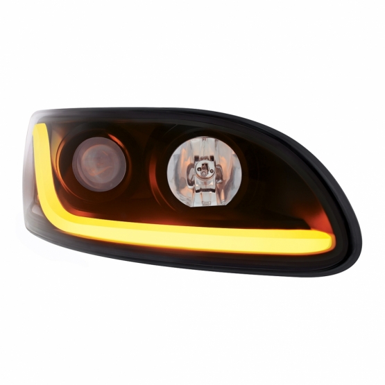 Black Projection Headlight W/LED Dual Function Light Bar For PB 386 (2005-2015) & 387 (1999-2010) - Passenger - Thumbnail 3