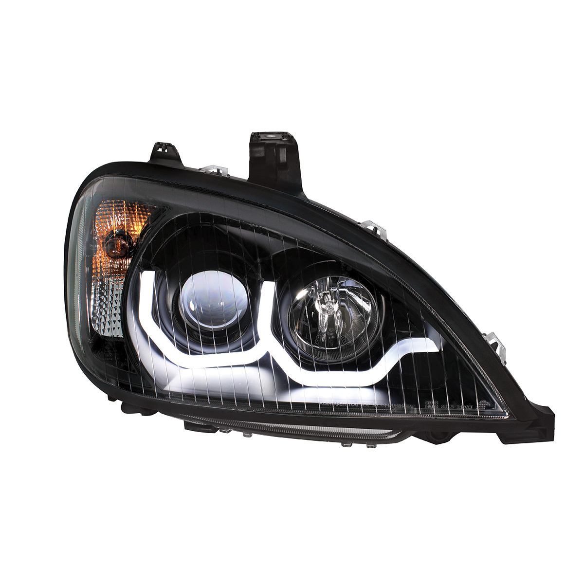 Blackout Projection Headlight With LED Position Light For 2001-2020 Freightliner Columbia - Passenger - Thumbnail 6