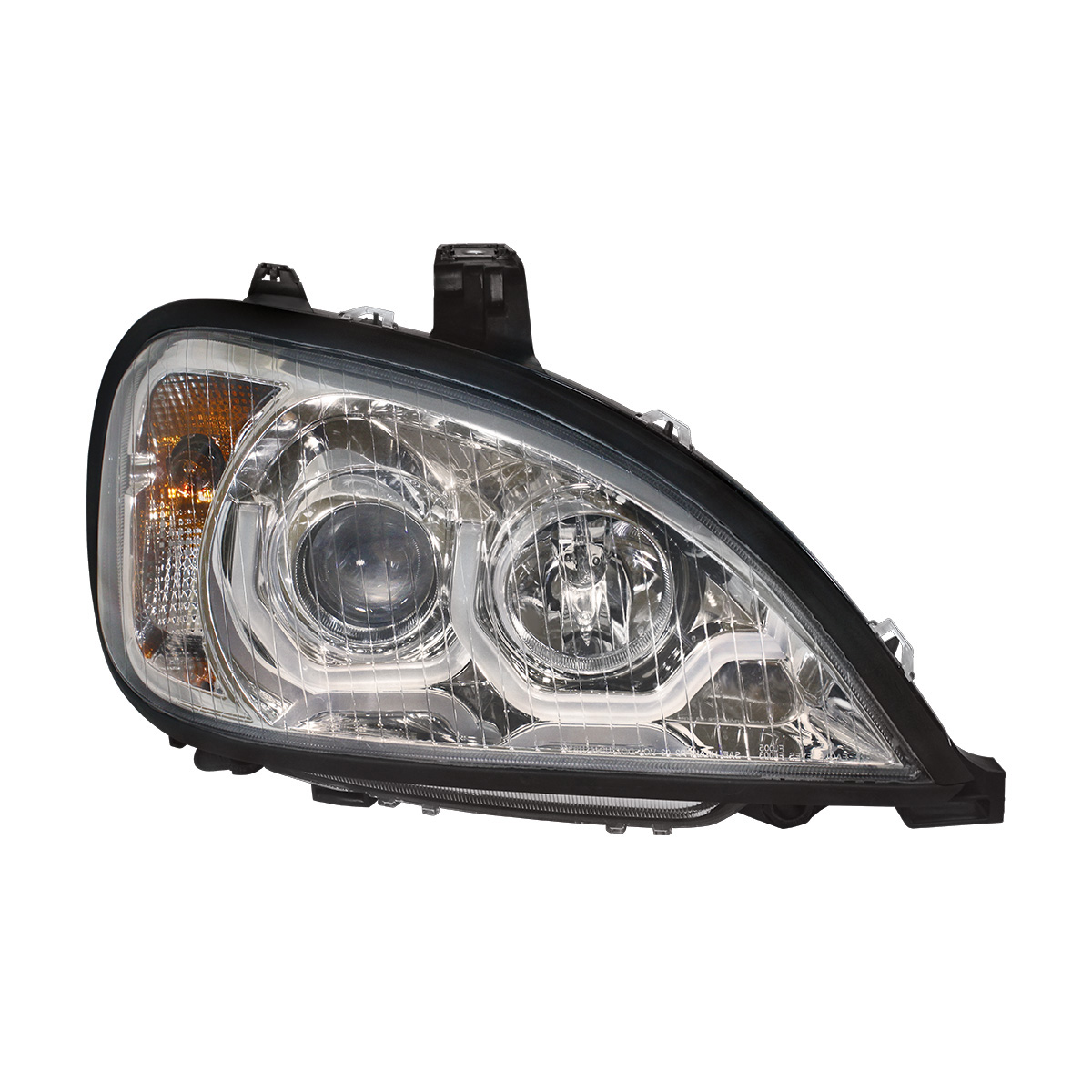 Chrome Projection Headlight With LED Position Light For 2001-2020 Freightliner Columbia - Passenger - Thumbnail 2