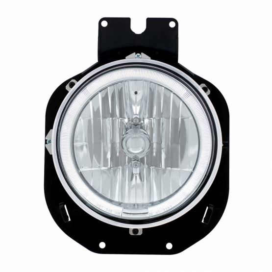Crystal Headlight With White LED Halo Ring For 1996-2005 Freightliner Century