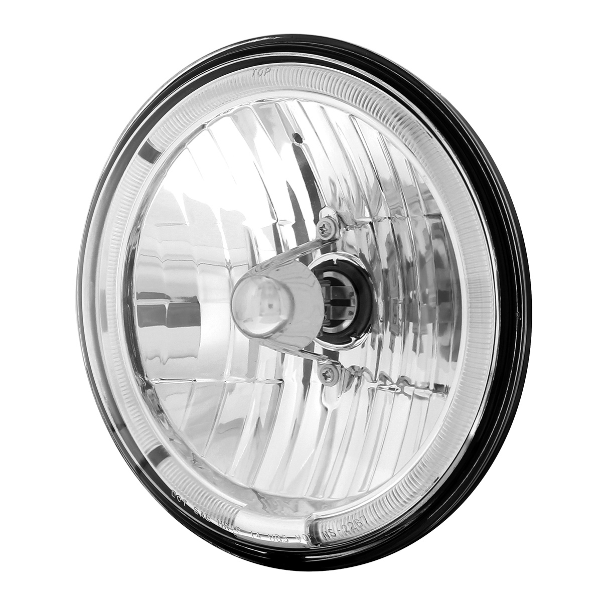 7" Crystal Headlight With White LED Halo Ring - Thumbnail 3