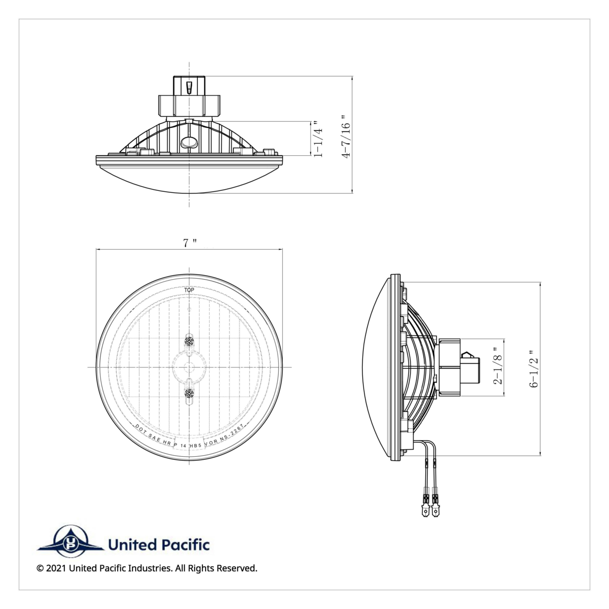 7" Crystal Headlight With White LED Halo Ring - Thumbnail 8