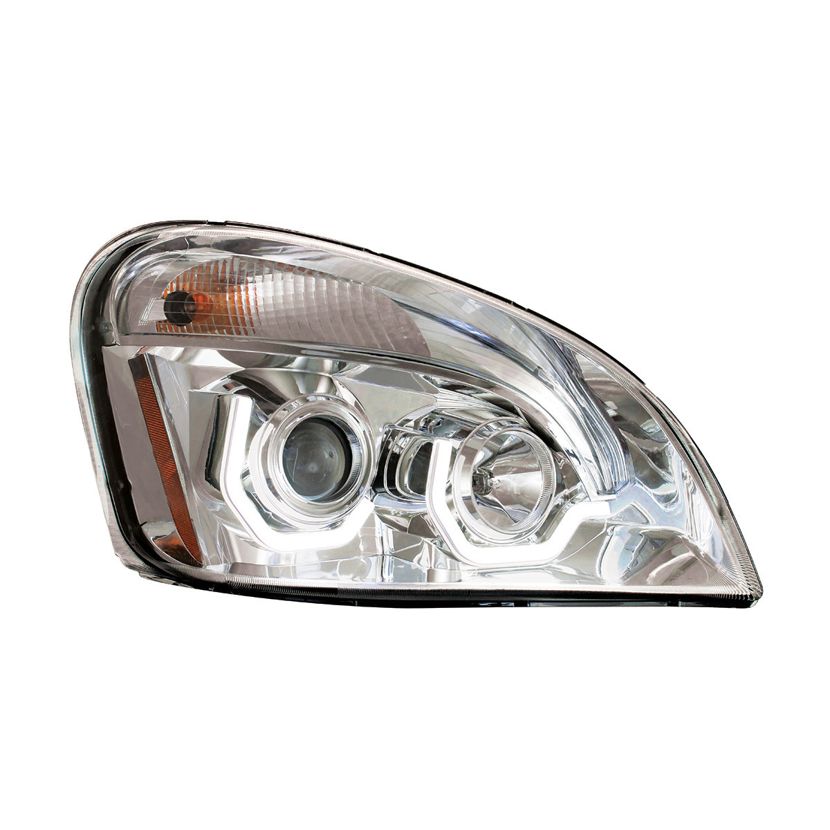 Chrome Projection Headlight With White LED Position Light For 2008-2017 Freightliner Cascadia - Passenger - Thumbnail 5