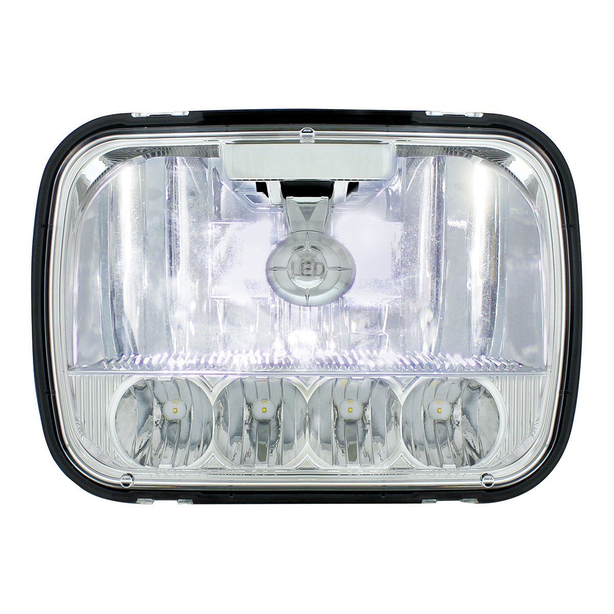 ULTRALIT - 5 High Power LED 5" X 7" Crystal Headlight - High & Low Beam - Thumbnail 2