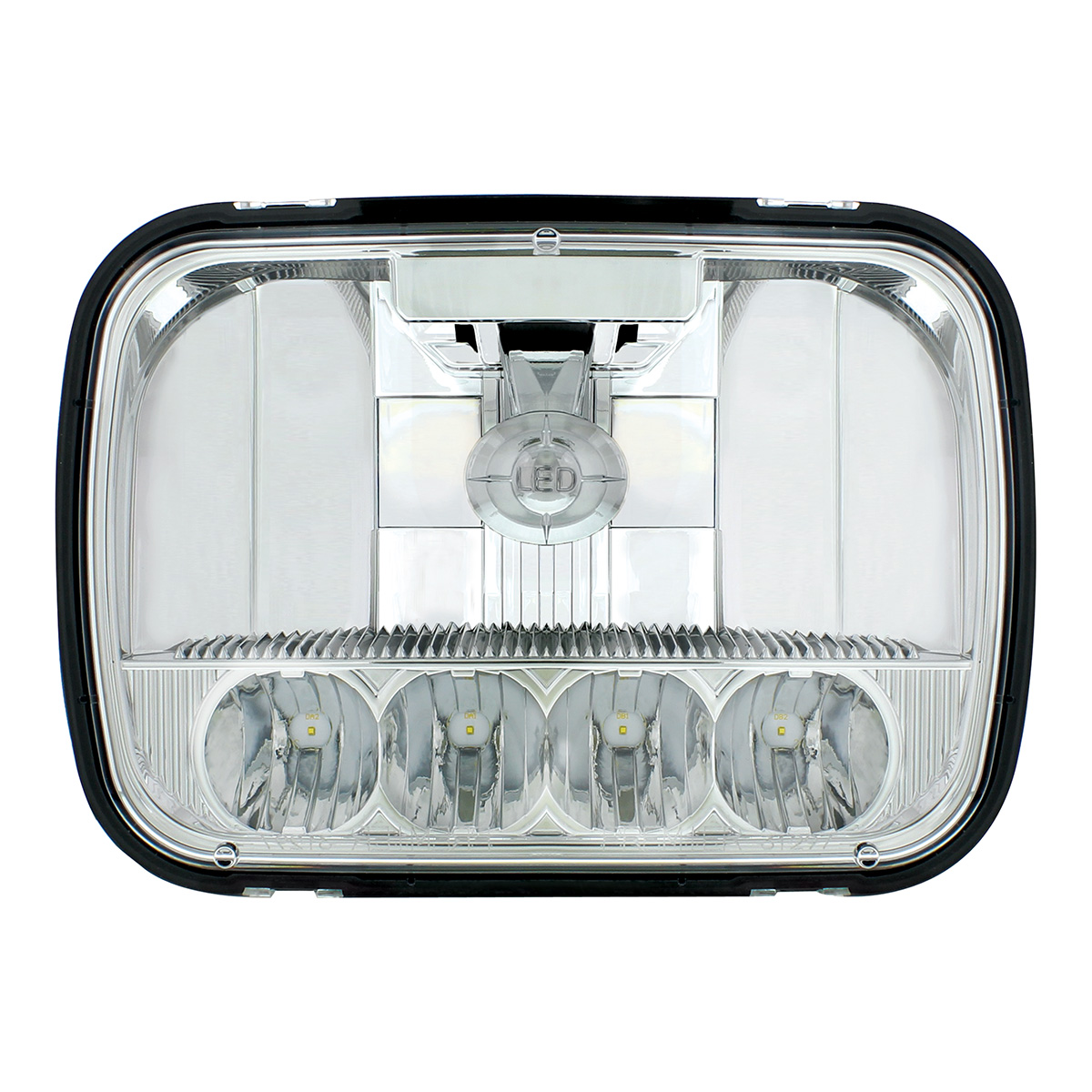 ULTRALIT - 5 High Power LED 5" X 7" Crystal Headlight - High & Low Beam - Thumbnail 3