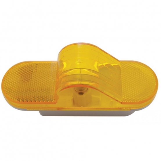 6" Oval Mid Trailer Turn Signal Light - Amber Lens - Thumbnail 2