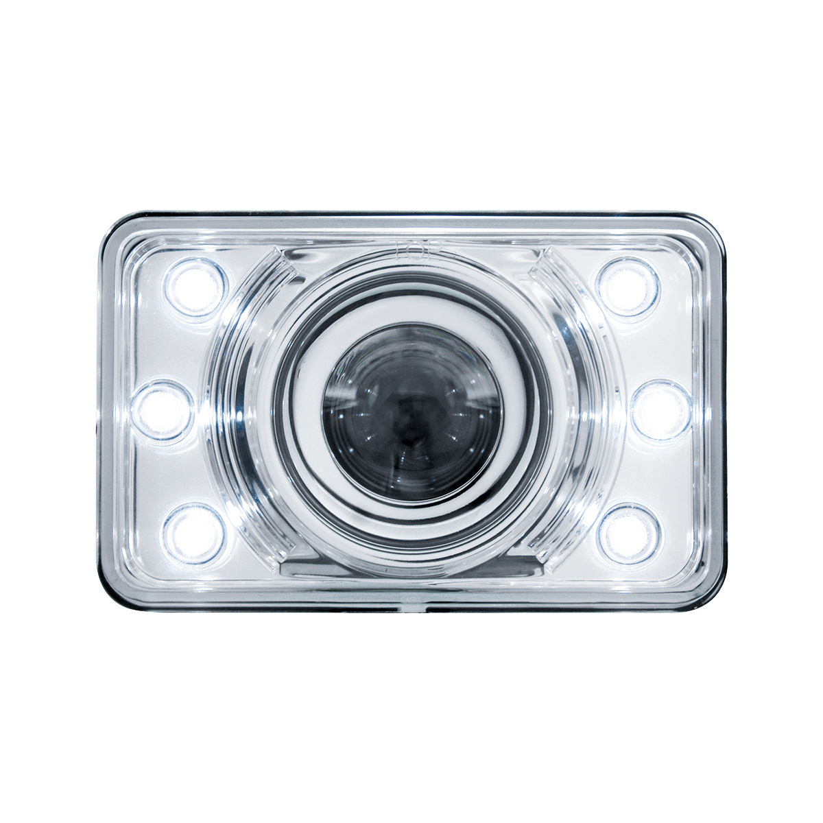 4" X 6" Crystal Projection Headlight With 6 White LED Position Light - Low Beam - Thumbnail 6