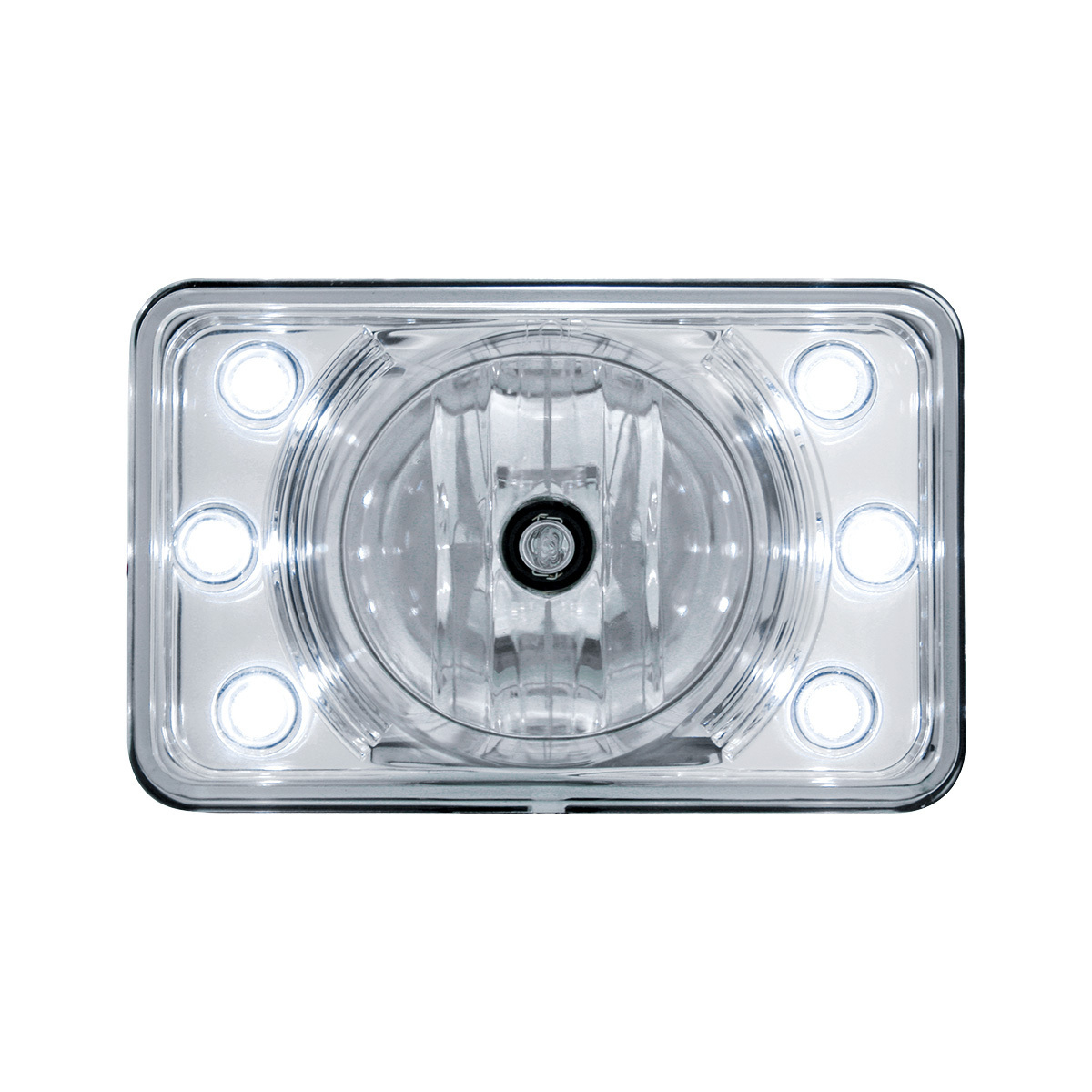 4" X 6" Crystal Projection Headlight With 6 White LED Position Light - High Beam - Thumbnail 7