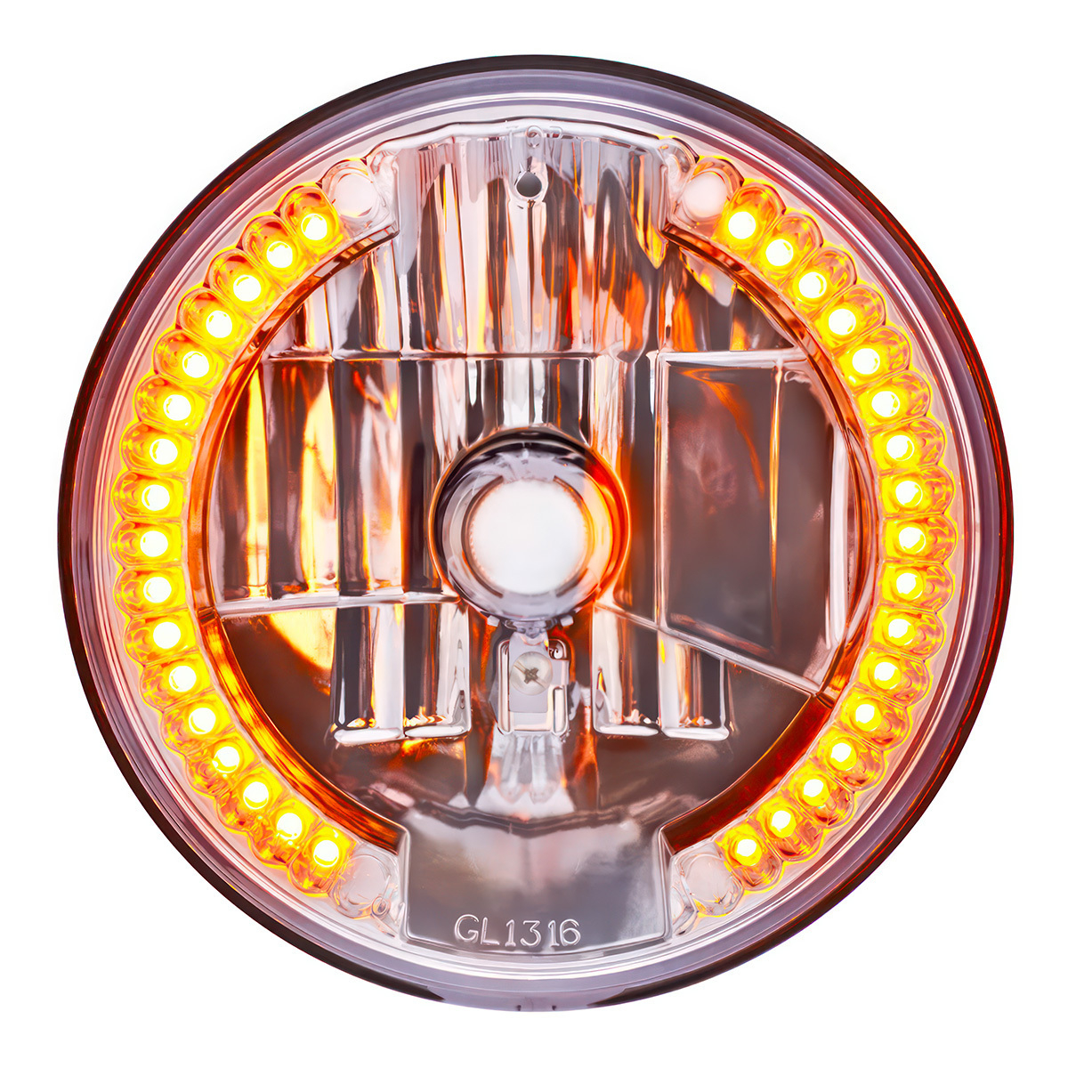 7" Crystal Headlight With 34 Amber LED Position Light - Thumbnail 10