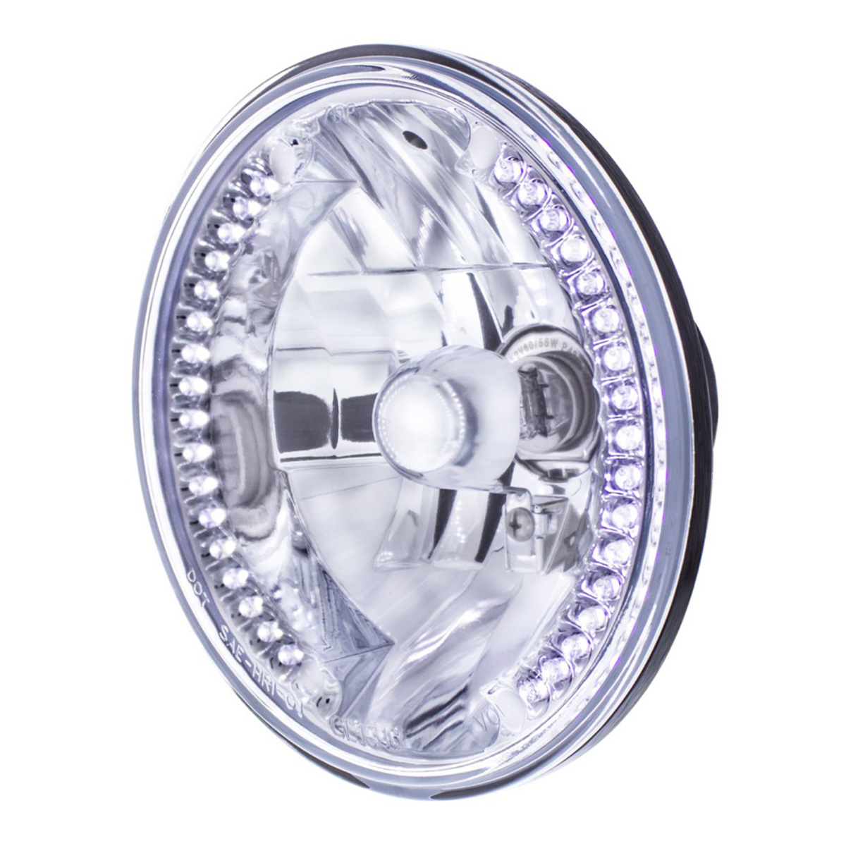7" Crystal Headlight With 34 White LED Position Light - Thumbnail 3