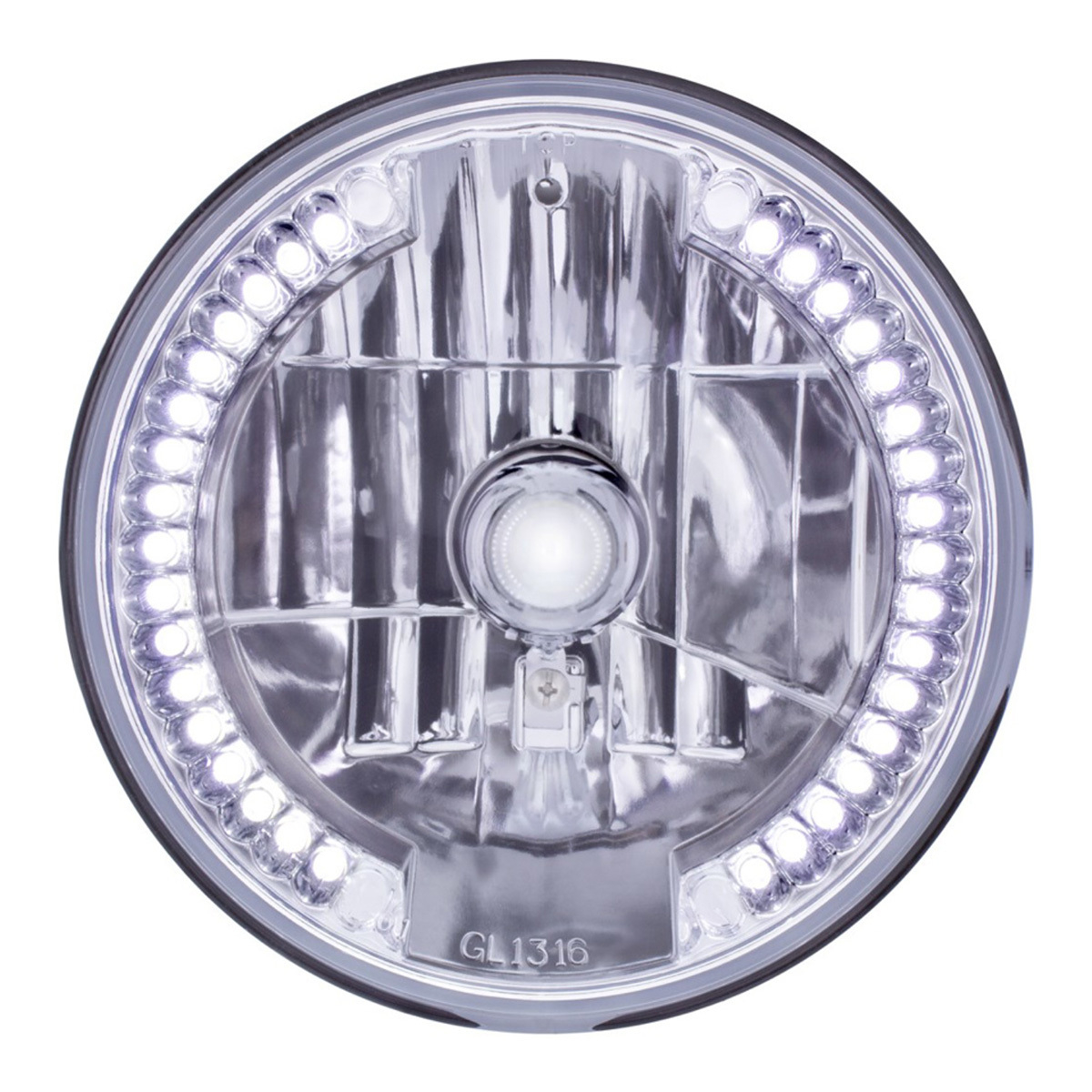 7" Crystal Headlight With 34 White LED Position Light - Thumbnail 7
