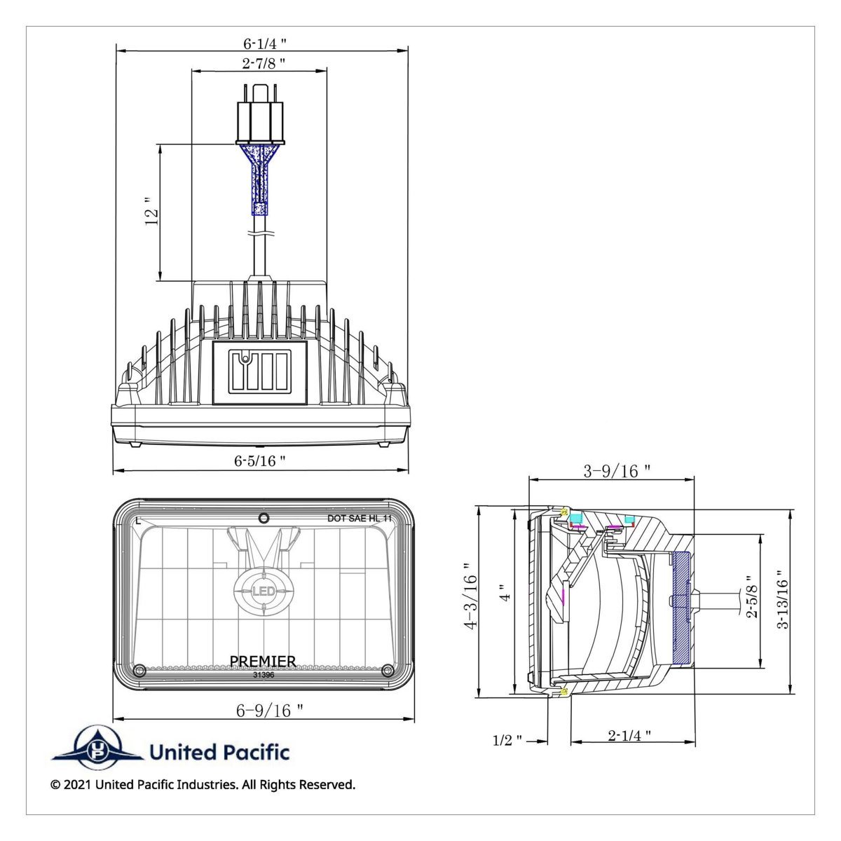 ULTRALIT - Single High Power CREE LED 4" X 6" Headlight - Low Beam - Thumbnail 10
