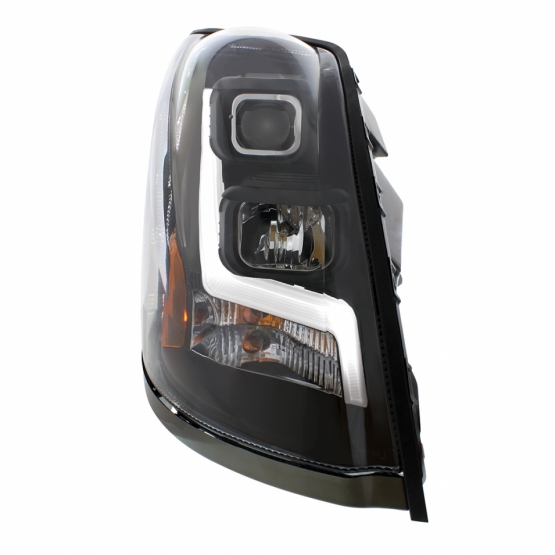 Blackout Projection Headlight With LED Position Light Bar For 2003-2017 Volvo VN/VNL - Passenger - Thumbnail 3