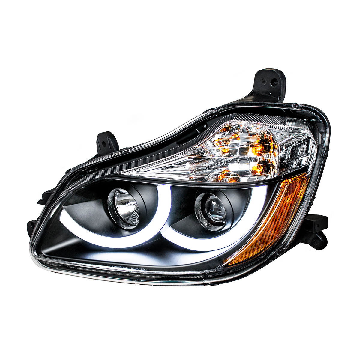 Black Projection Headlight With LED Position Light For 2013-2021 Kenworth T680 - Driver - Thumbnail 7
