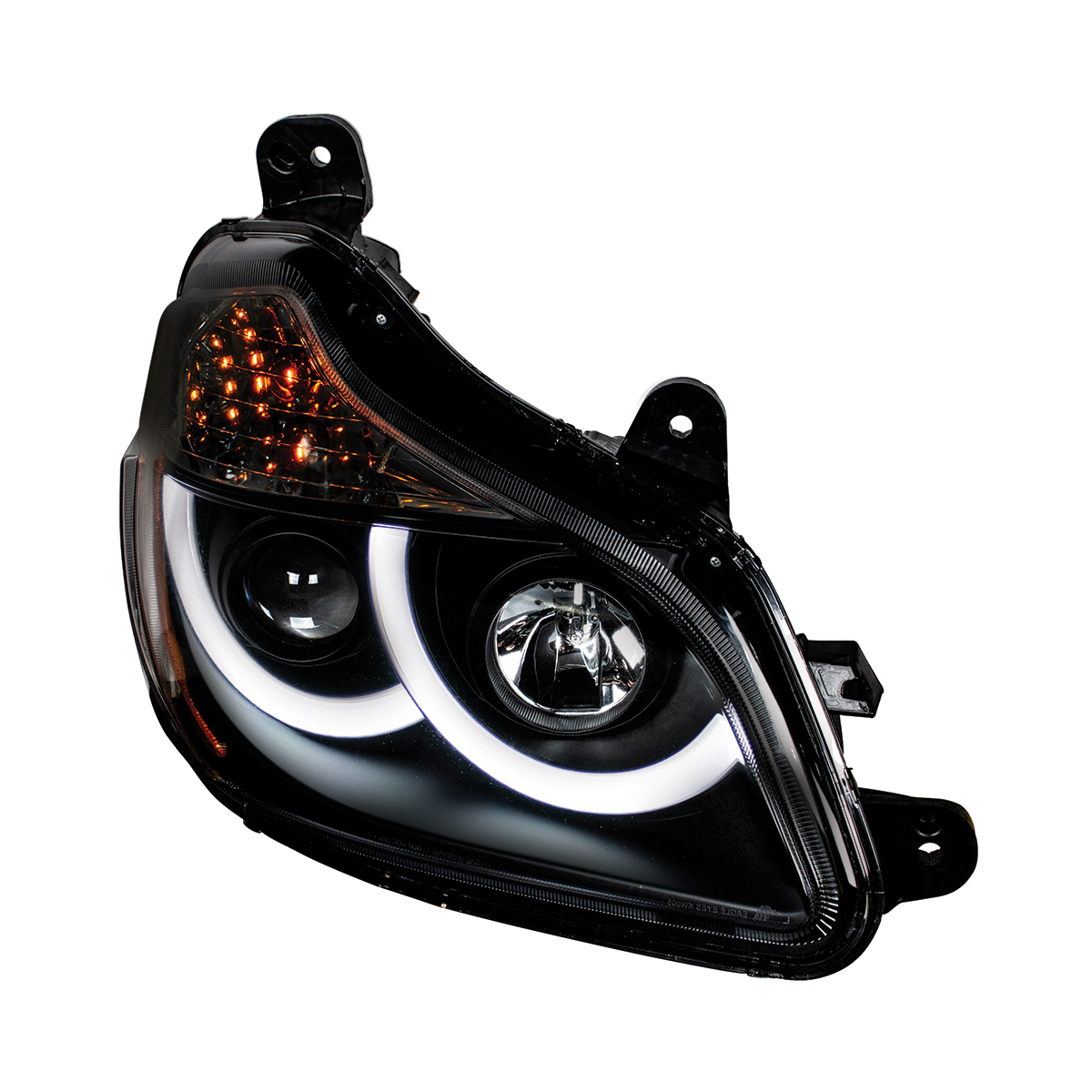 Black Projection Headlight With LED Position Light For 2013-2021 Kenworth T680 - Passenger - Thumbnail 3
