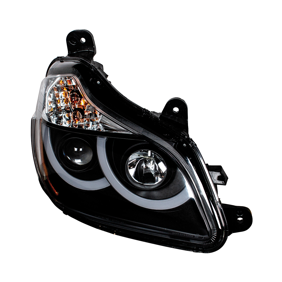 Black Projection Headlight With LED Position Light For 2013-2021 Kenworth T680 - Passenger - Thumbnail 4