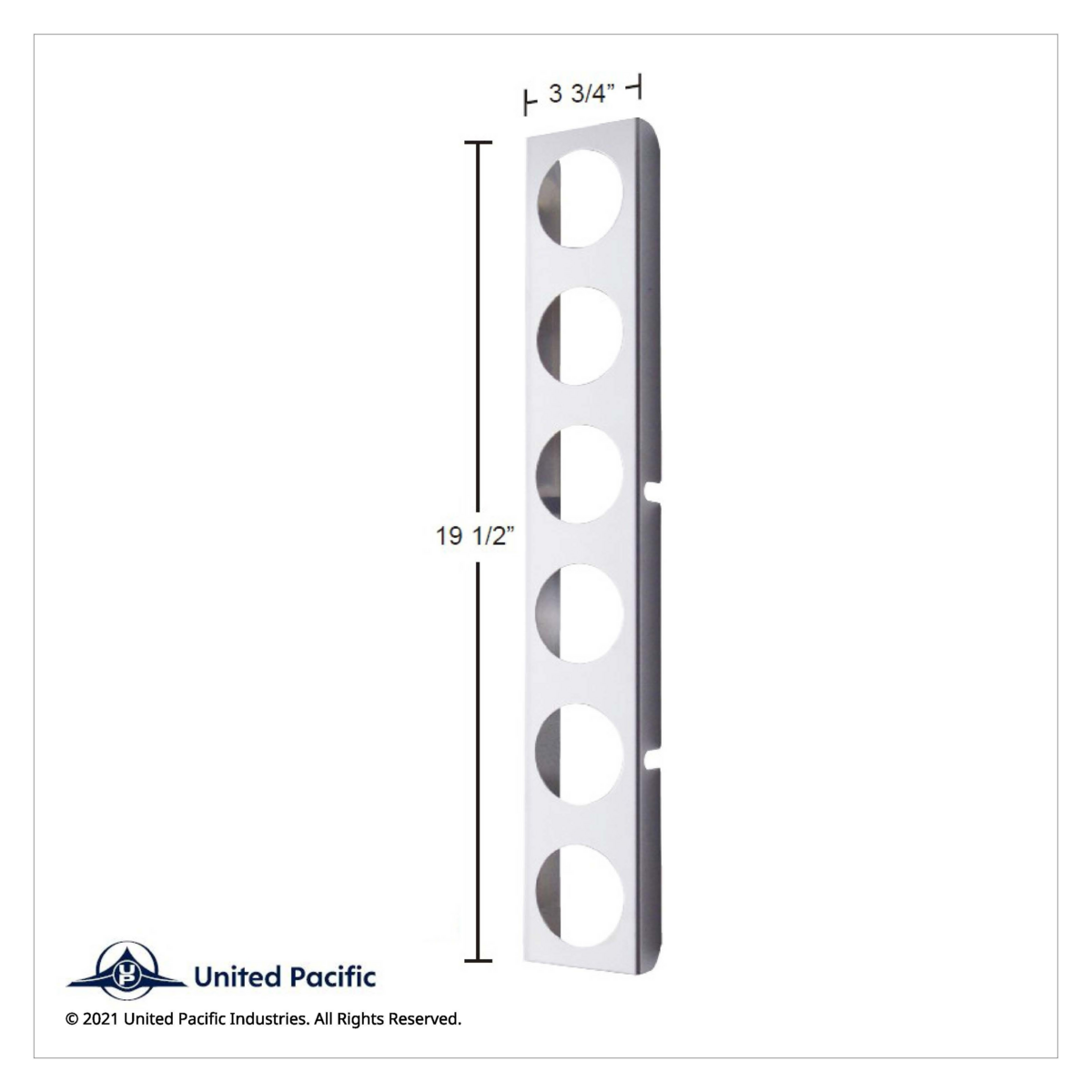 Peterbilt Stainless Rear Air Cleaner Bracket Only - 12 Light Cutouts - Thumbnail 3