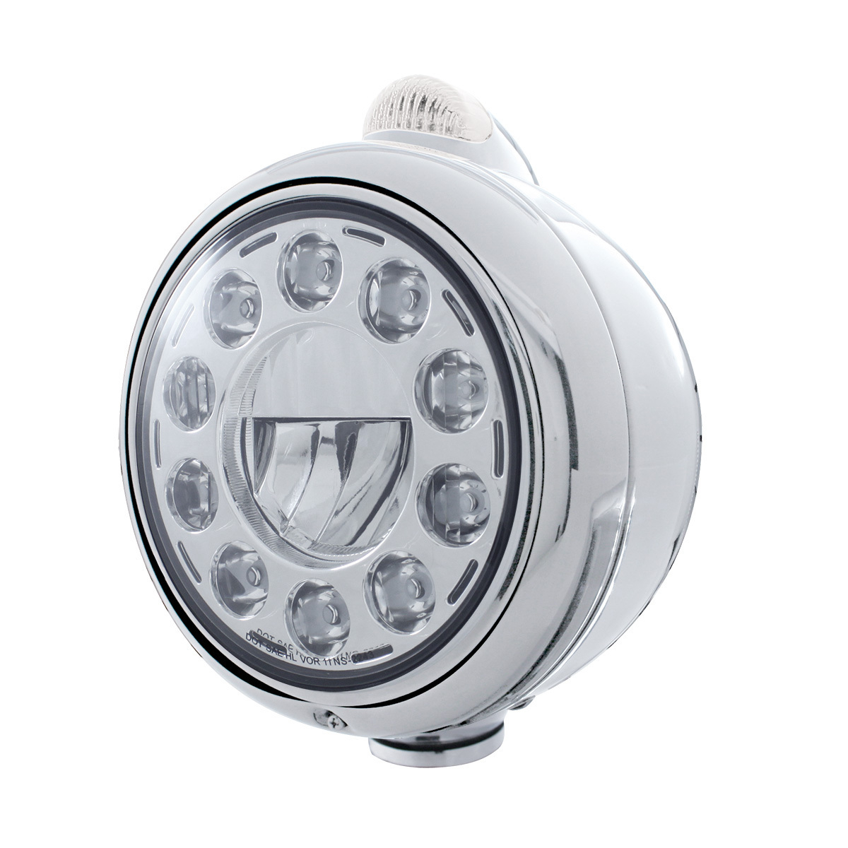 Chrome Guide 682-C Headlight 11 LED Bulb & Dual Mode LED Signal - Clear Lens - Thumbnail 4
