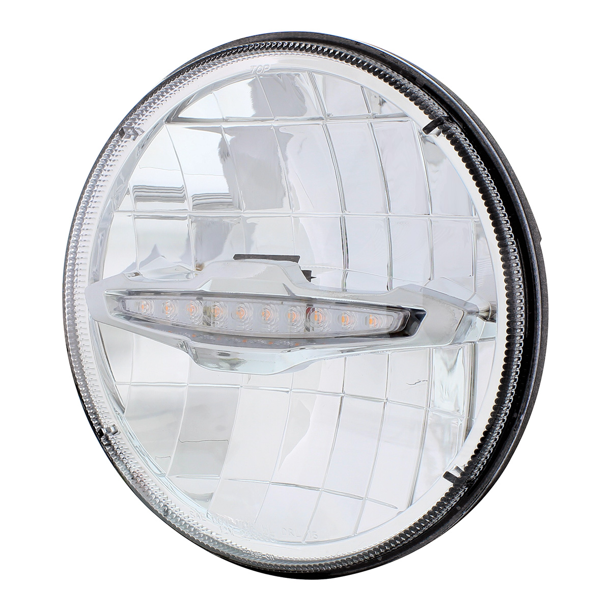 ULTRALIT - 3 High Power LED 7" Headlight With 10 Amber LED Position Light - Thumbnail 3