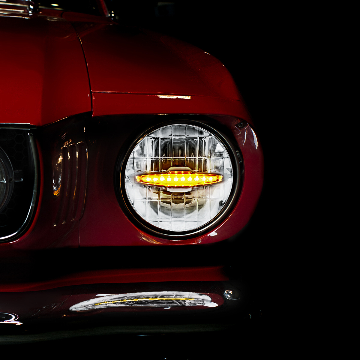 ULTRALIT - 3 High Power LED 7" Headlight With 10 Amber LED Position Light - Thumbnail 7