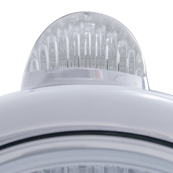 Stainless Steel Guide 682-C Style Headlight 6014 & LED Turn Signal - Clear Lens - Thumbnail 2