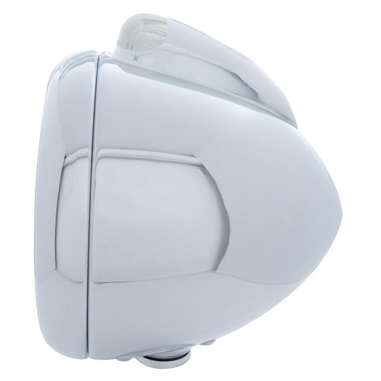 Stainless Steel Guide 682-C Style Headlight 6014 & LED Turn Signal - Clear Lens - Thumbnail 3