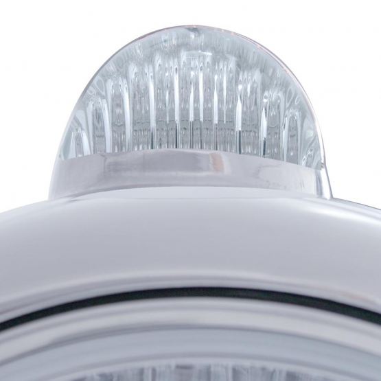 Stainless Steel Guide 682-C Style Headlight Crystal H4 & LED Signal - Clear Lens - Thumbnail 4
