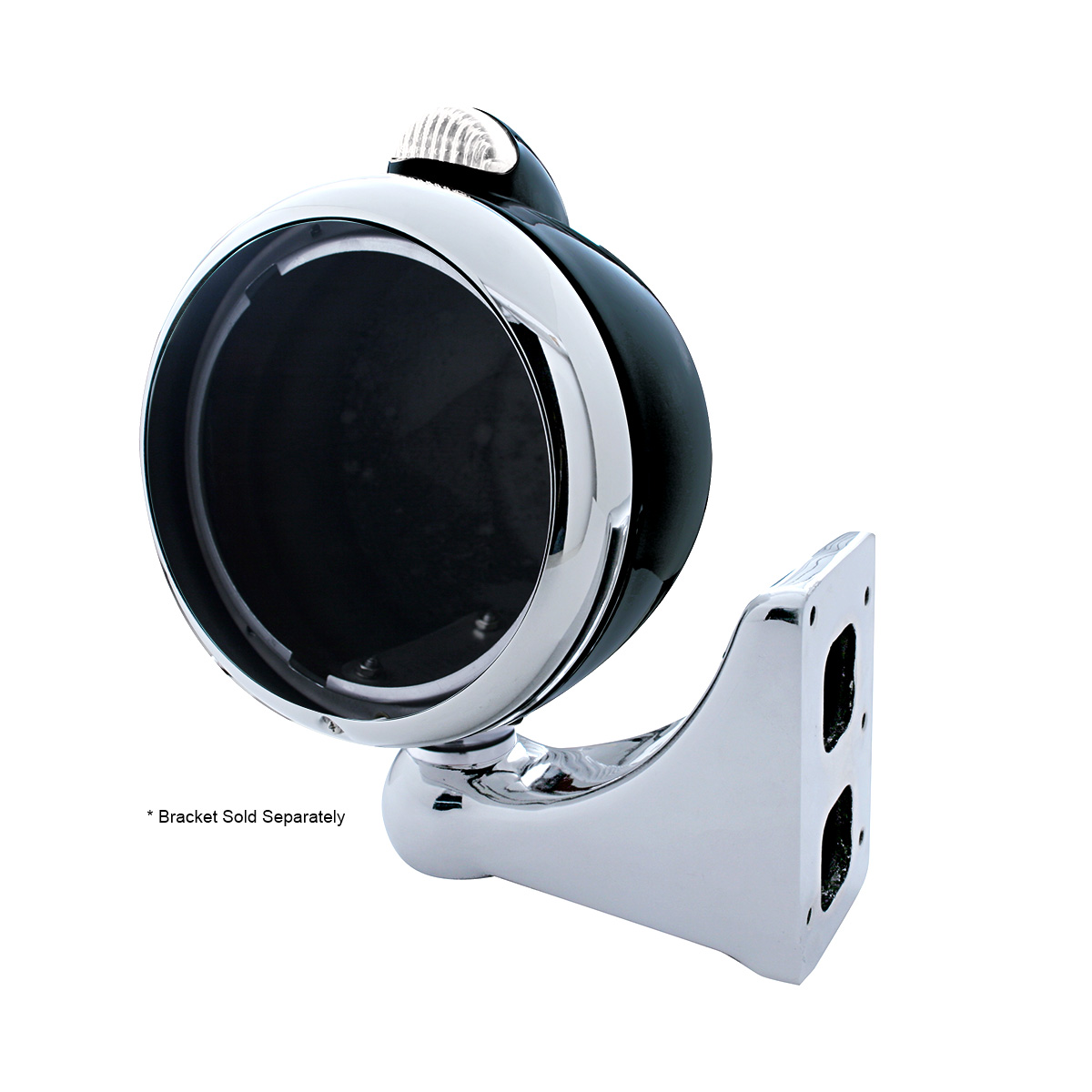 Black Guide 682-C Headlight No Bulb With LED Signal - Amber LED/Clear Lens - Thumbnail 4