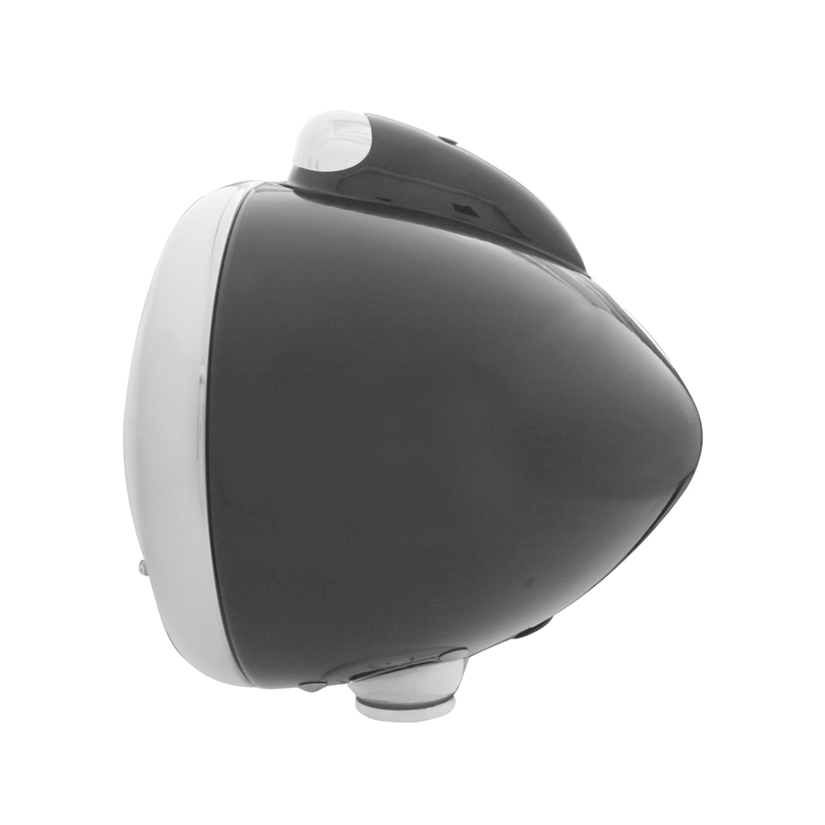 Black Guide 682-C Style Headlight 6014 & LED Turn Signal - Clear Lens