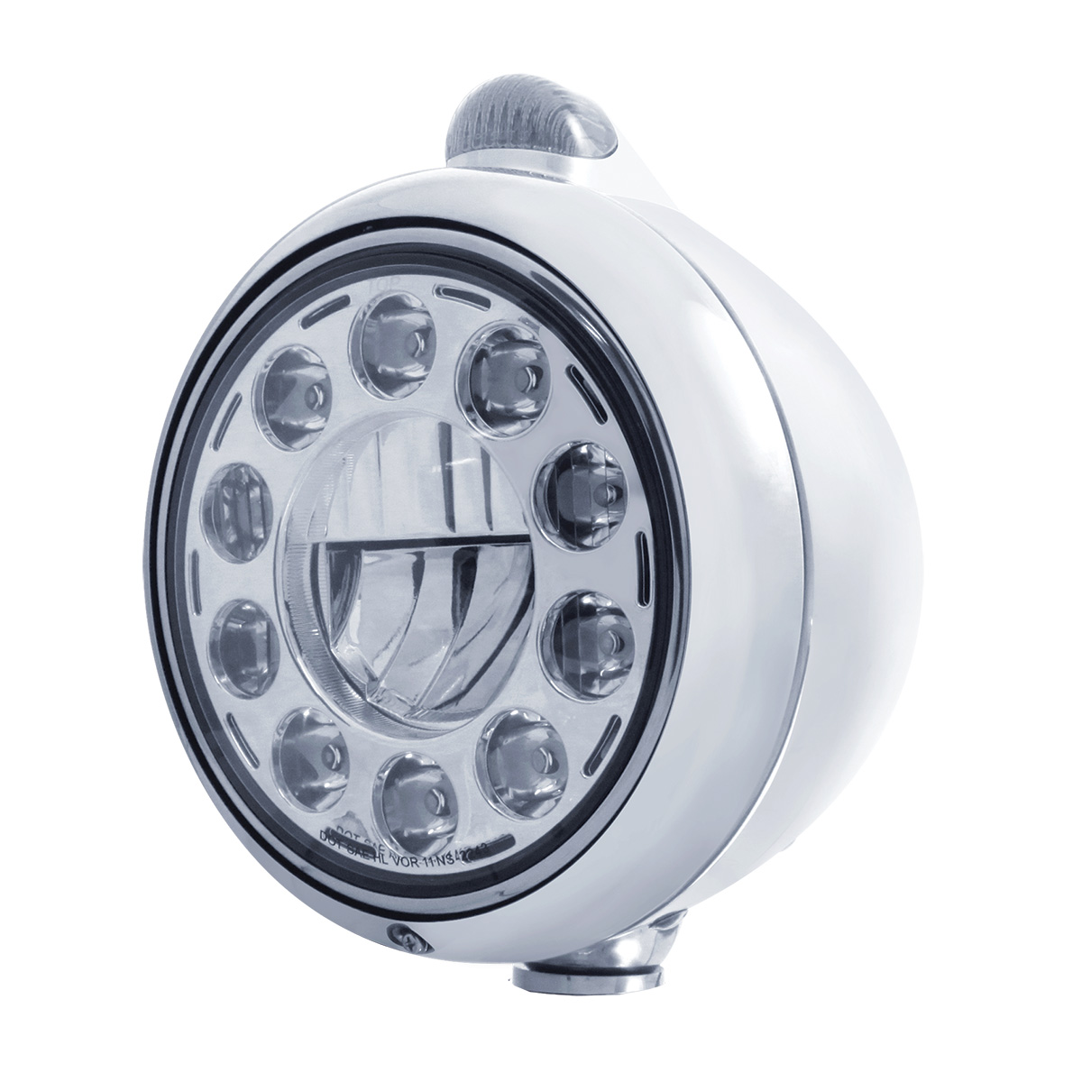 Stainless Steel Guide 682-C Headlight 11 LED Bulb & Dual Mode LED Signal-Clear Lens - Thumbnail 2