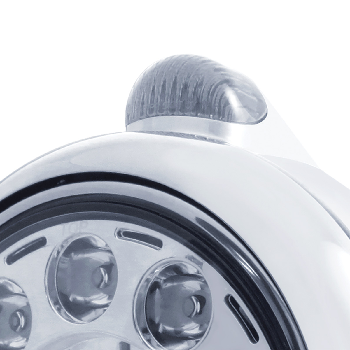 Stainless Steel Guide 682-C Headlight 11 LED Bulb & Dual Mode LED Signal-Clear Lens - Thumbnail 3