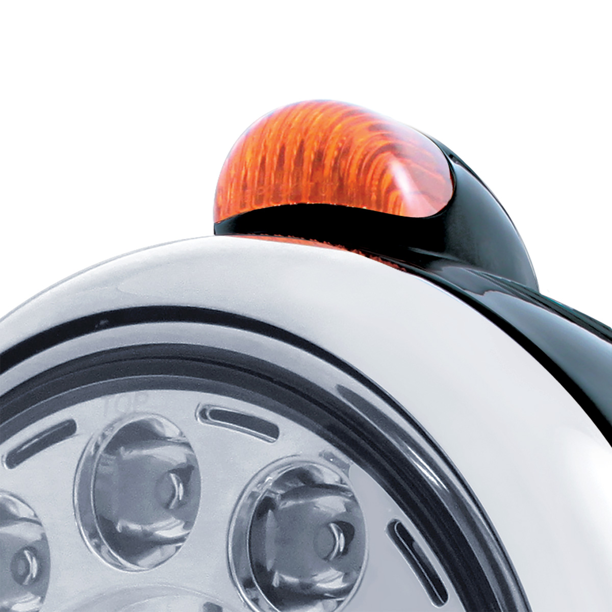 Black Guide 682-C Headlight 11 LED Bulb & Dual Mode LED Signal - Amber Lens - Thumbnail 2