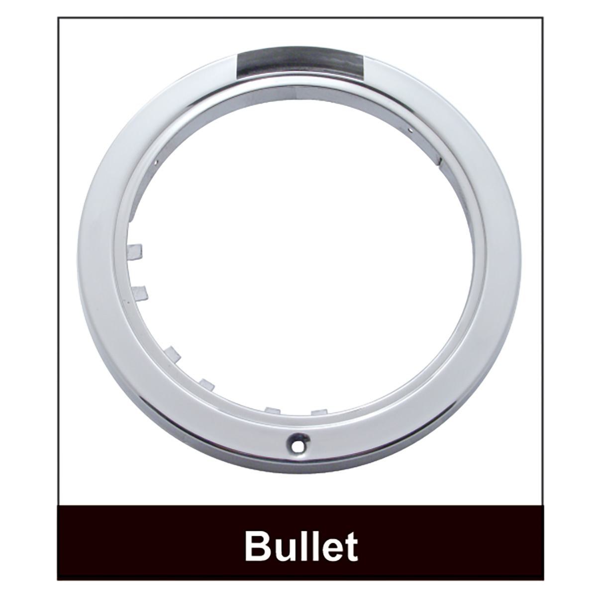 Stainless Bullet Half Moon Headlight 11 LED Bulb & LED Signal - Amber Lens - Thumbnail 4