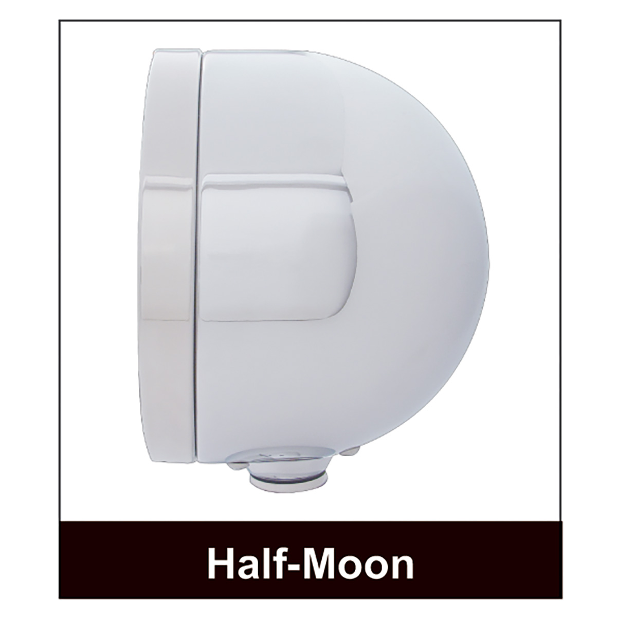 Stainless Bullet Half Moon Headlight 11 LED Bulb & Dual Mode LED Signal - Amber Lens - Thumbnail 5