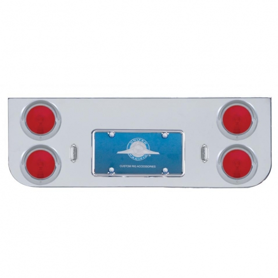 Chrome Rear Center Panel With Four 4" Lights & Visors