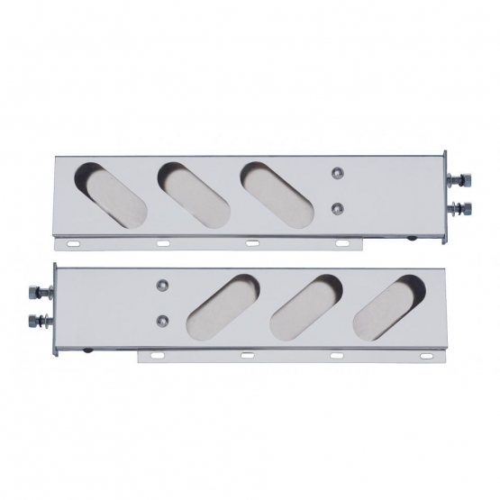 2.5" Bolt Pattern Chrome Spring Loaded Light Bar With 6X Oval Light Cutouts (Pair)