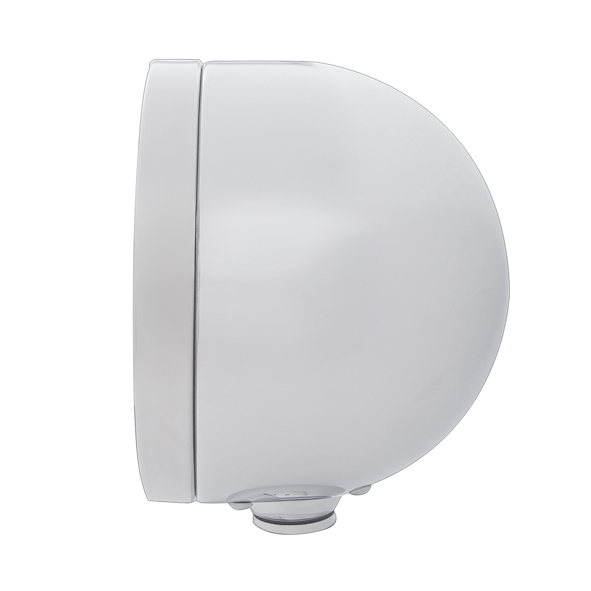 Stainless Steel Bullet Half Moon Headlight No Bulb With LED Turn Signal - Clear Lens - Thumbnail 3