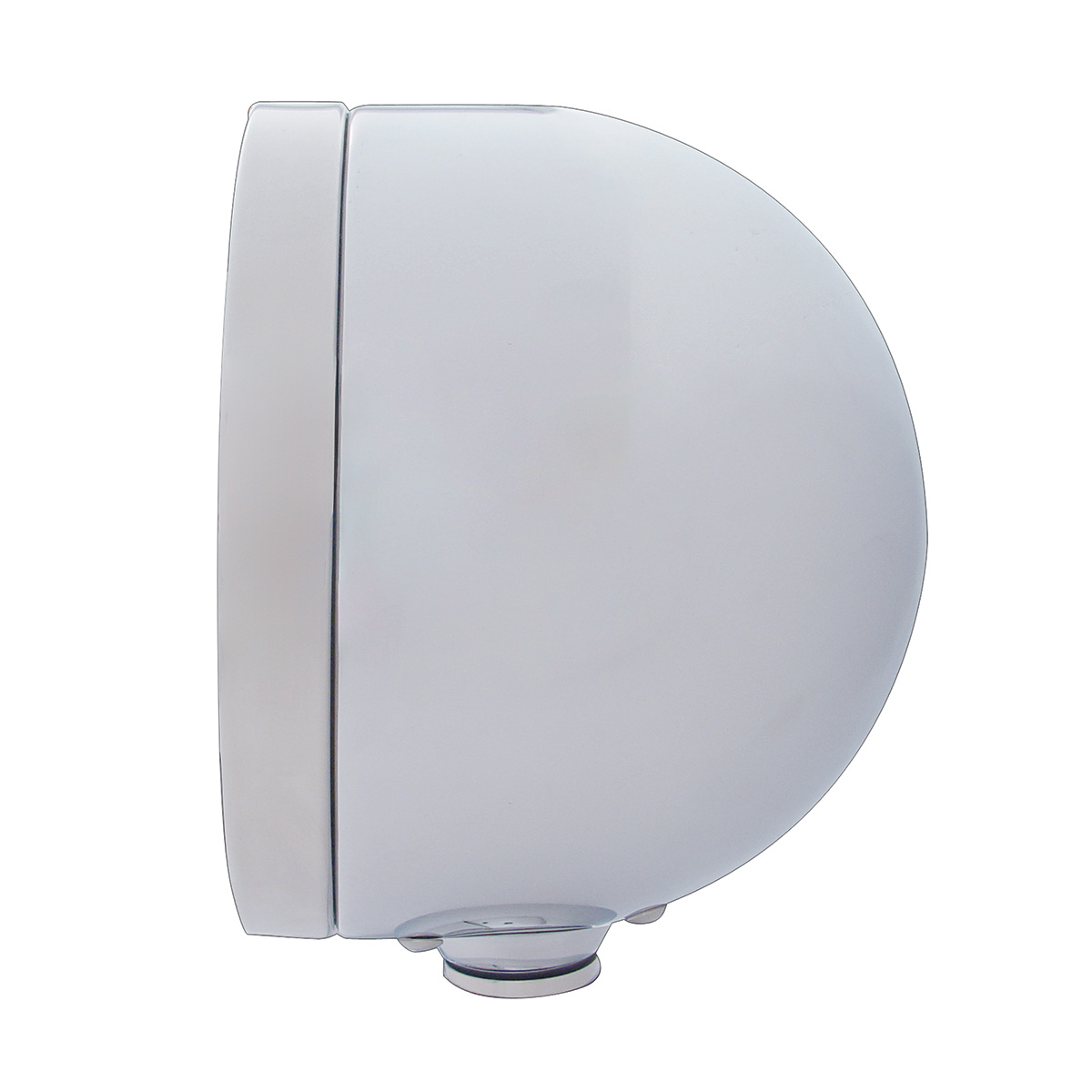 Stainless Steel Bullet Half Moon Headlight H6024 Bulb & LED Turn Signal - Amber Lens - Thumbnail 3