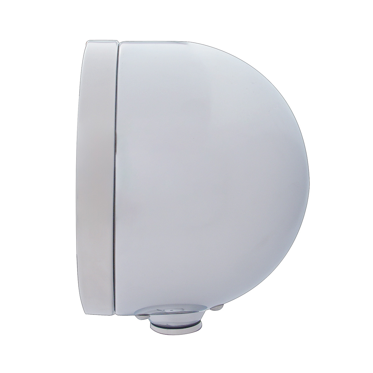 Stainless Steel Bullet Half Moon Headlight H4 Bulb & LED Turn Signal - Amber Lens - Thumbnail 3