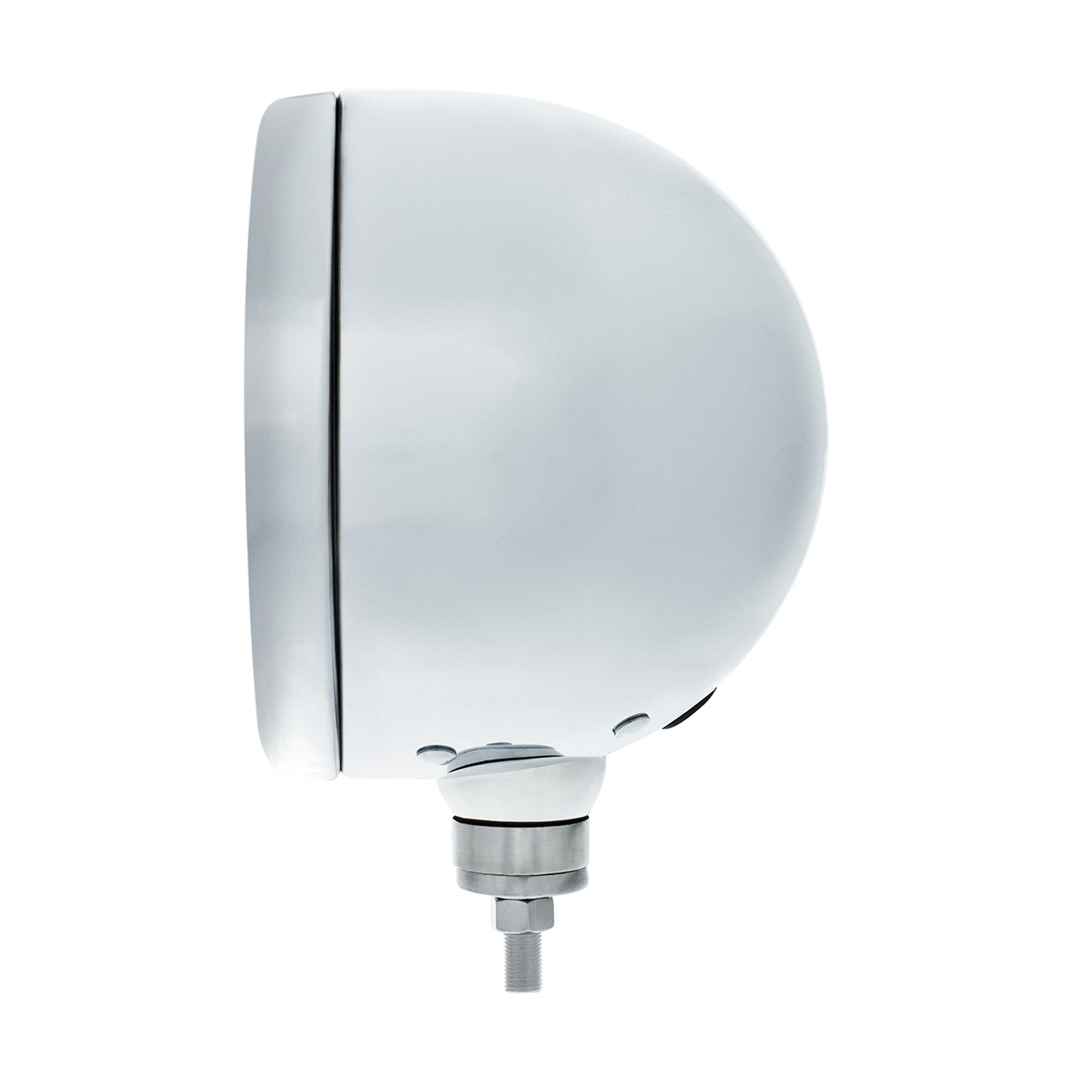 Stainless Steel Classic Half Moon Headlight No Bulb With LED Turn Signal - Amber Lens - Thumbnail 2