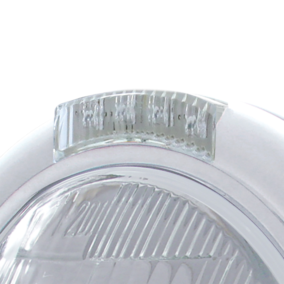 Stainless Steel Classic Headlight 6014 Bulb & LED Turn Signal - Clear Lens - Thumbnail 2