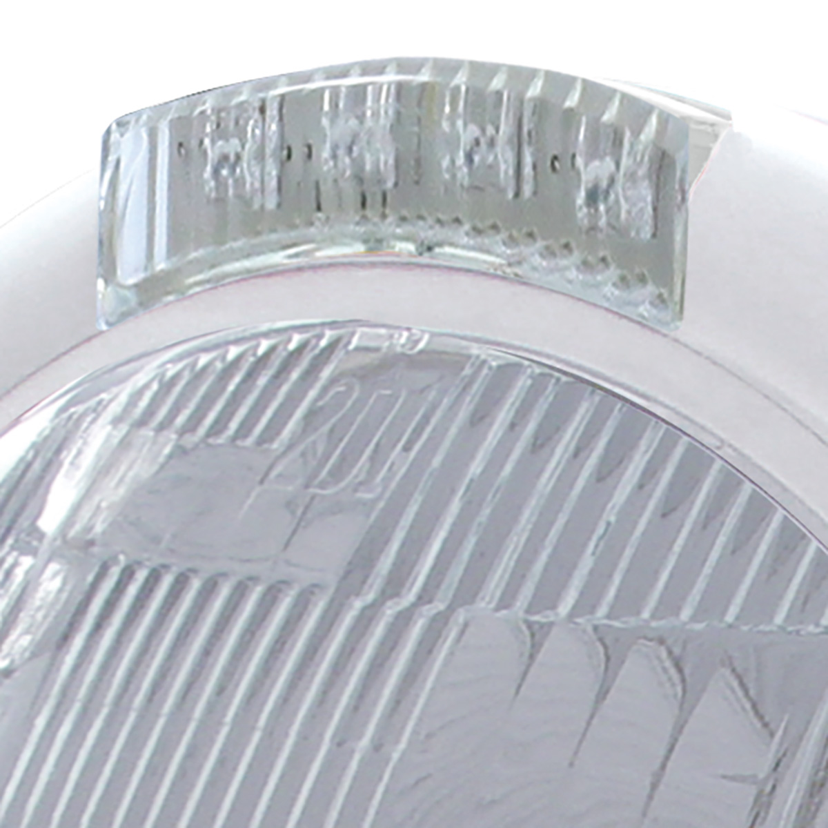 Stainless Steel Classic Headlight H6024 Bulb & LED Turn Signal - Clear Lens - Thumbnail 2