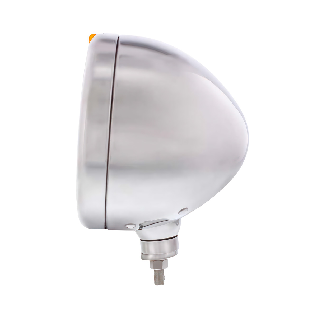 Stainless Steel Classic Headlight Crystal H4 Bulb & LED Turn Signal - Amber Lens - Thumbnail 5