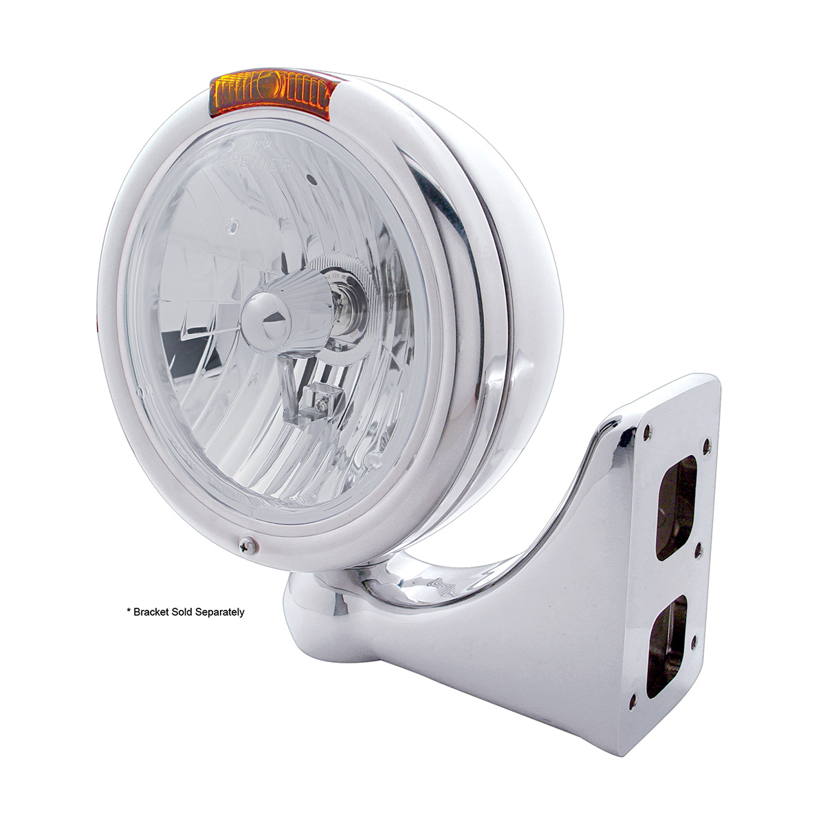 Chrome Classic Headlight Crystal H4 Bulb & Turn Signal - Amber Lens - Thumbnail 4