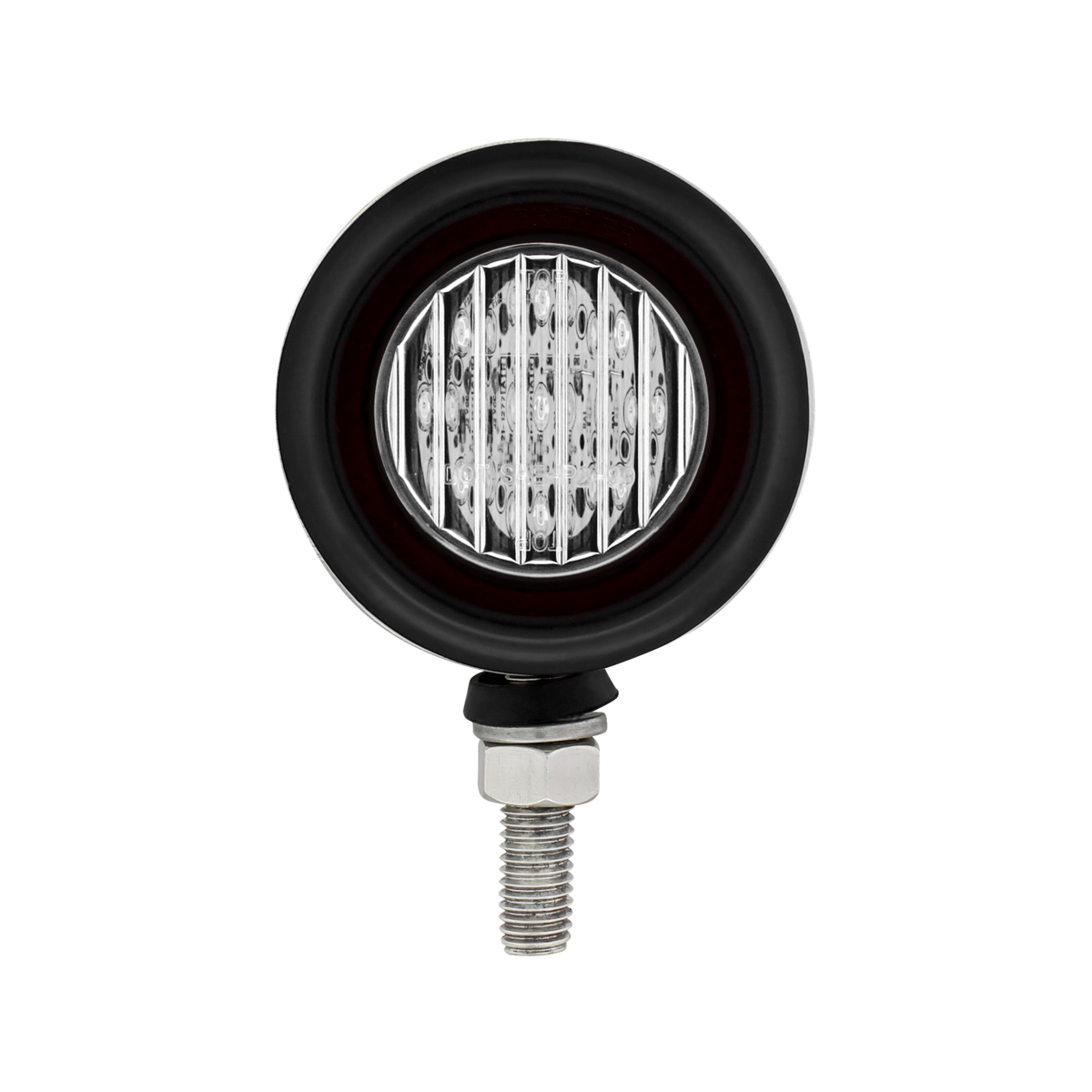 SS 2" Double Face Light With 9 LED 2" Lights & Grommets - Amber & Red LED/Clear Lens - Thumbnail 7