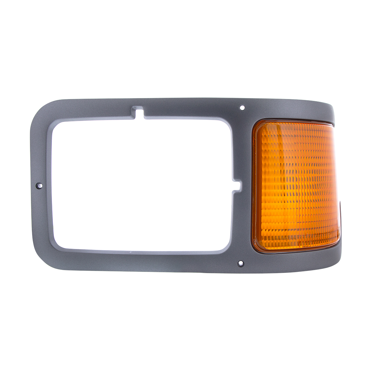 Gray Plastic Headlight Bezel With Parking Light For 2000-2015 Ford F-650/F-750 - Driver - Thumbnail 2