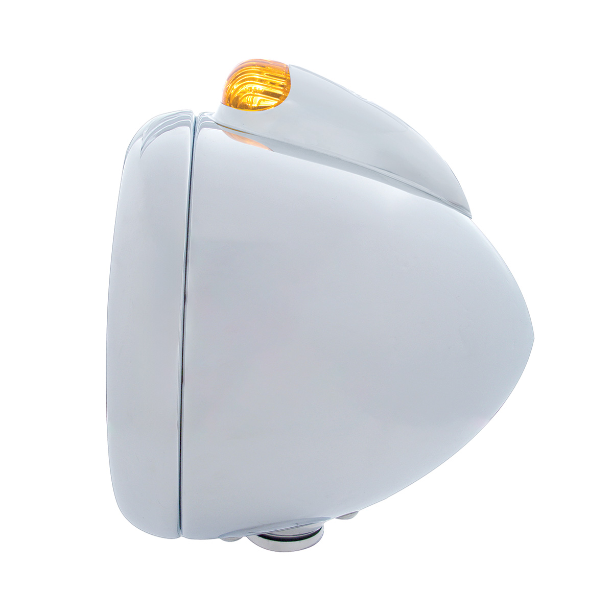 Chrome Guide 682-C Headlight H4 With 10 Amber LED & Dual Mode LED Signal - Amber Lens - Thumbnail 3