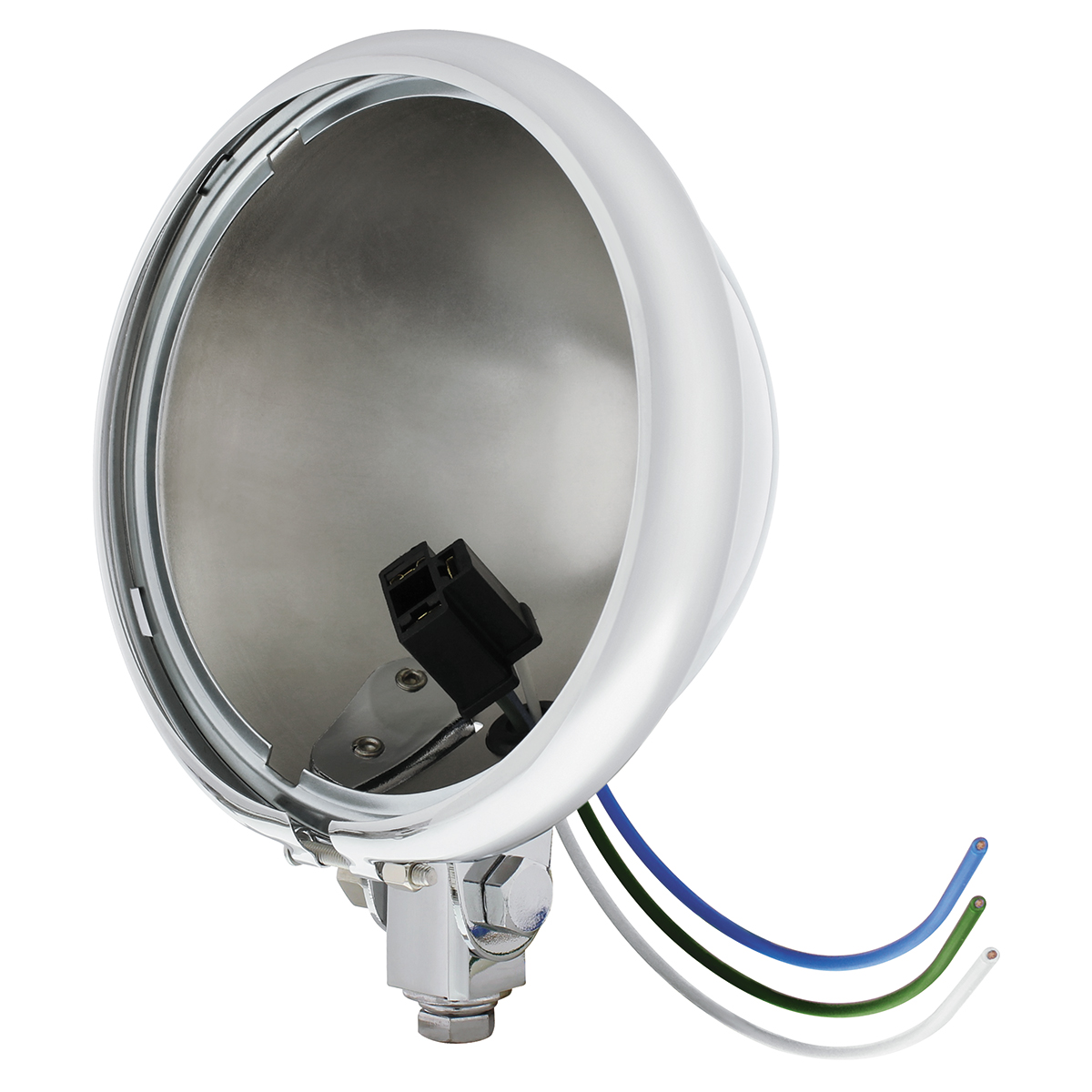 Chrome 5-3/4" Motorcycle Headlight Housing Only - Bottom Mount - Thumbnail 2