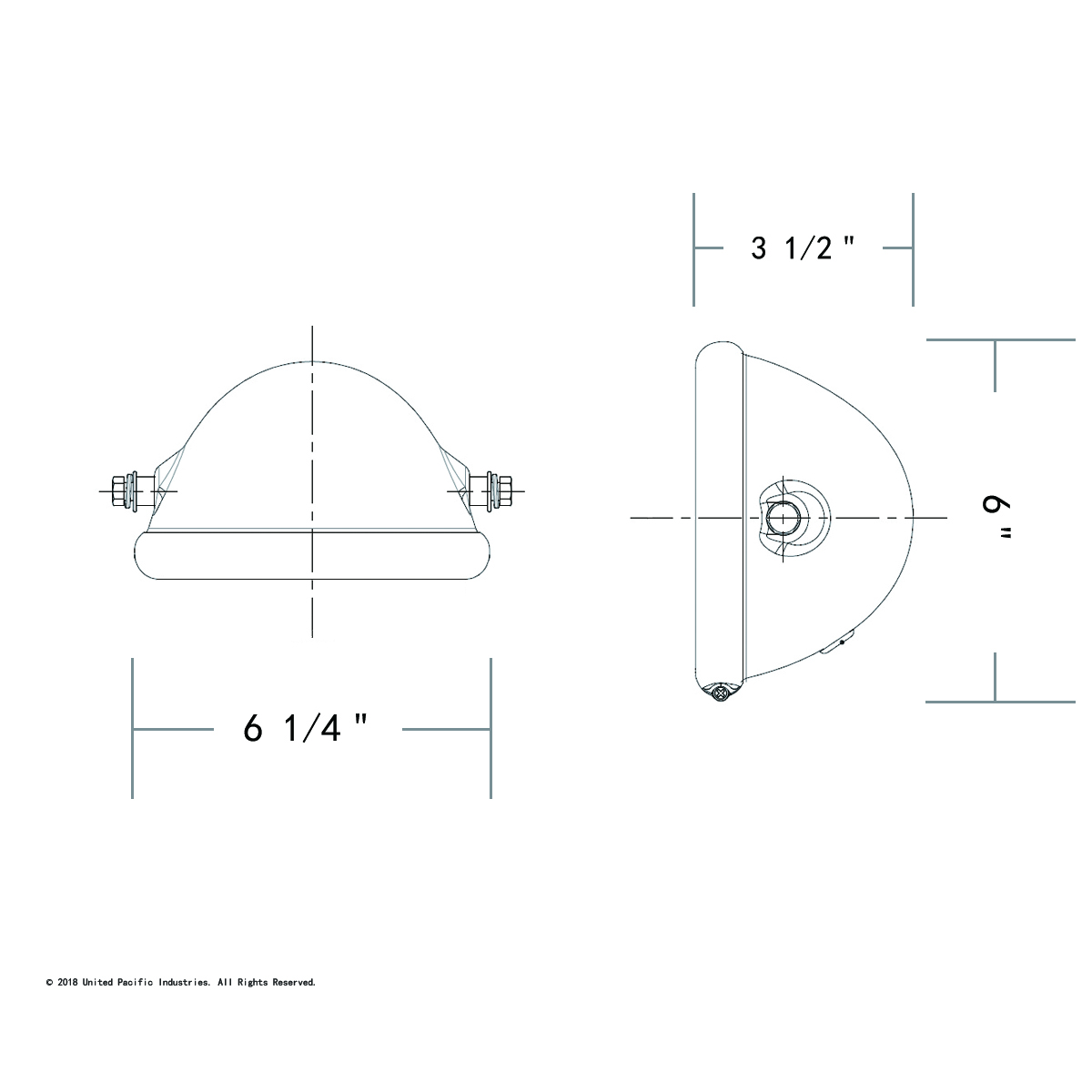 Black 5-3/4" Motorcycle Headlight Housing Only - Side Mount - Thumbnail 5